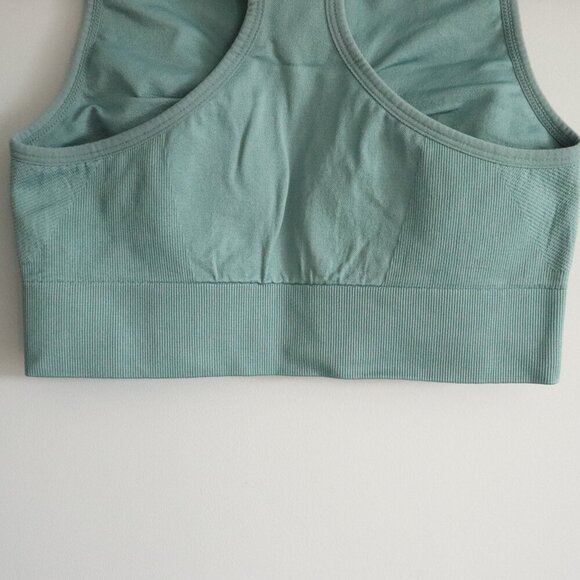 Knix Women's Sz S Green High Neck Racerback Stretch Activewear Sports Bra - Picture 6 of 8